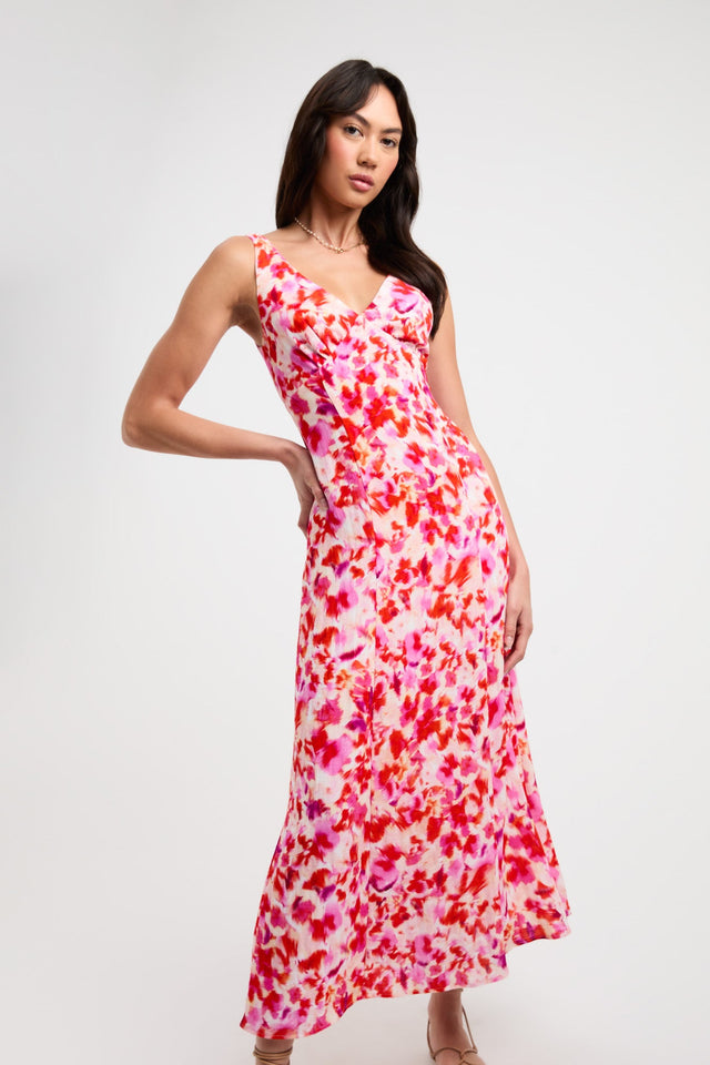 product Xanthe Midi Dress Kookai Aline Maxi Relaxed V-neck pink womens-dresses 
