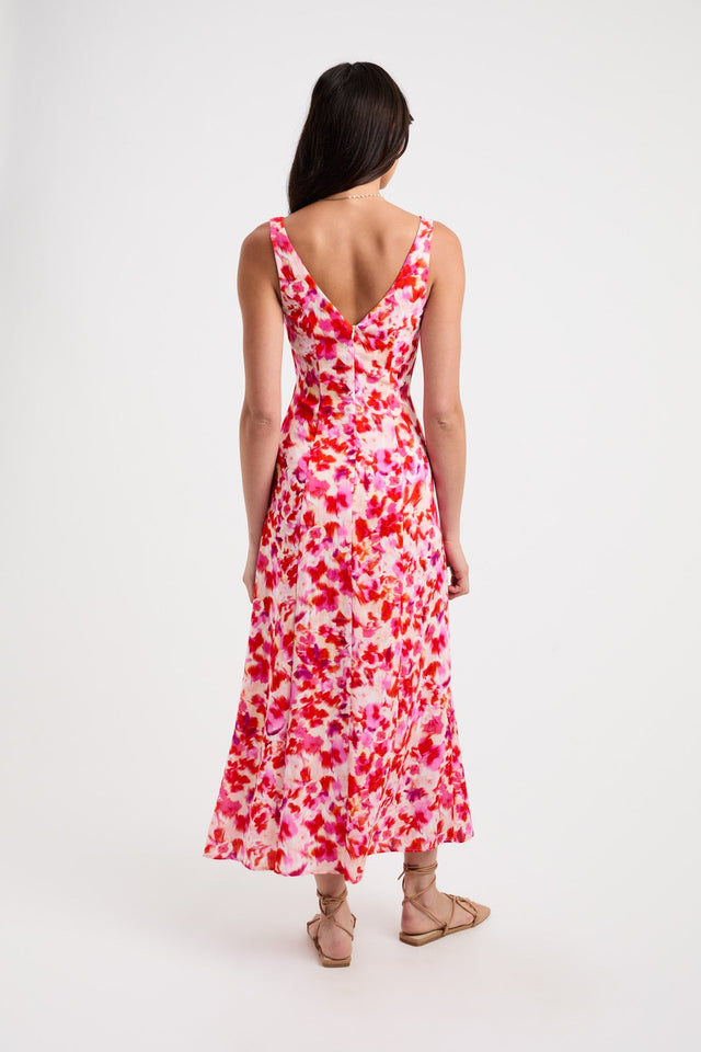 product Xanthe Midi Dress Kookai Aline Maxi Relaxed V-neck pink womens-dresses 
