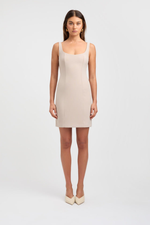product Aurora Core Mini Dress Kookai Straight Mini Fitted Squareneck white womens-dresses 