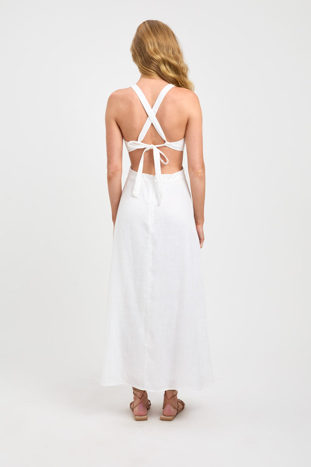 product Tahiti Midi Dress Kookai Fit-and-flare Midi Relaxed Plungeneck white womens-dresses 