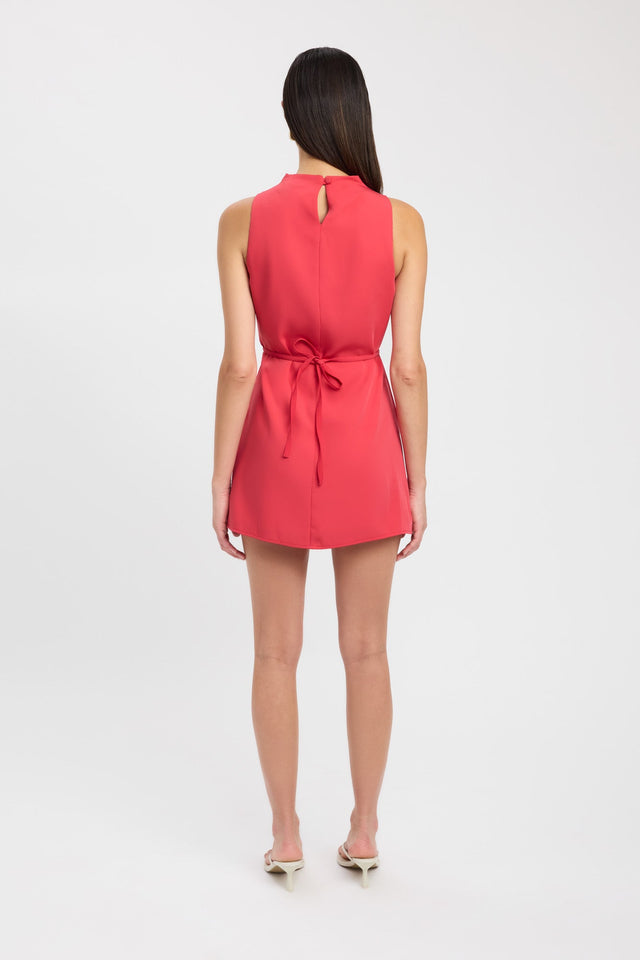 back Maria Cowl Mini Dress Kookai Straight Mini Fitted Cowlneck brown womens-dresses 
