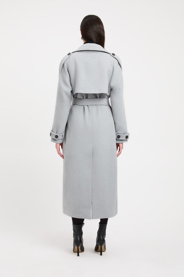 product Aspen Core Coat Kookai Long sleeve Overcoat Full length grey womens-coats-and-jackets 