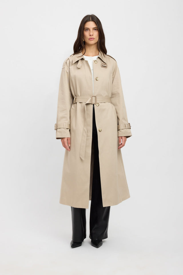 side Silas Trench Kookai Long sleeve Full length black womens-coats-and-jackets 