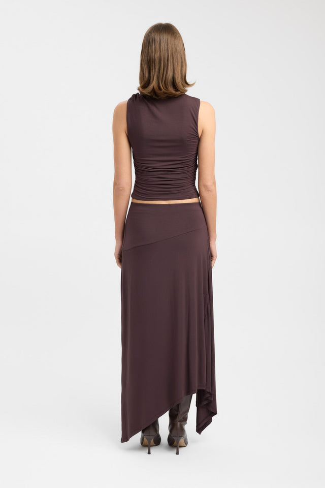 back Ziah Top Kookai Fitted High-neck grey womens-singlets 
