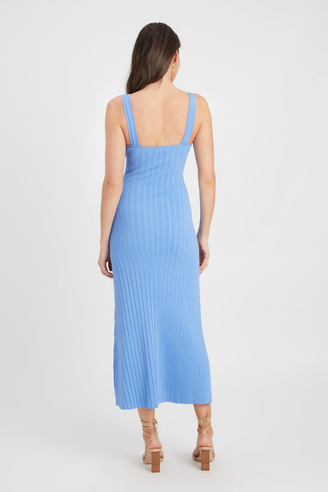 product Stirling Strap Dress Kookai Aline Midi Fitted V-neck blue womens-dresses 