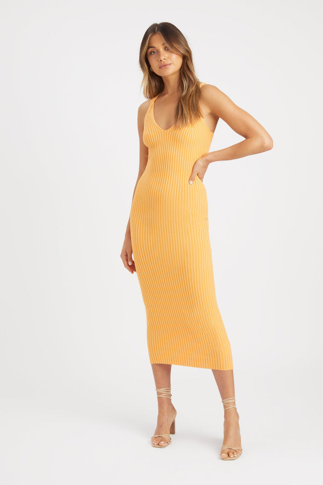 product Sadie Double Strap Midi Dress Kookai Bodycon Midi Fitted Scoopneck beige womens-dresses 