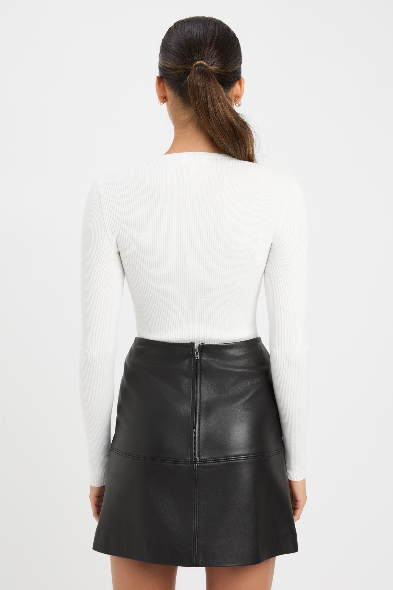 kookai lola scoop long sleeve top