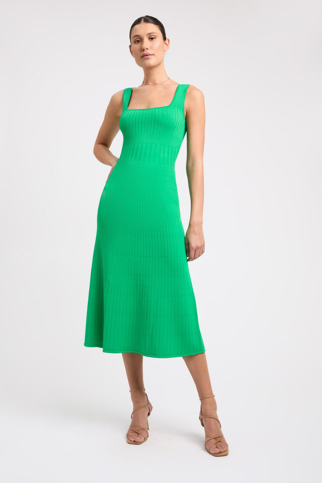 product Serah Tank Midi Dress Kookai Fit-and-flare Midi Fitted Squareneck green womens-dresses 