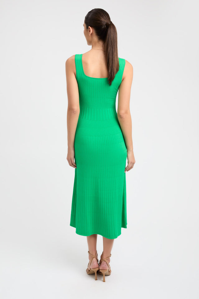 product Serah Tank Midi Dress Kookai Fit-and-flare Midi Fitted Squareneck green womens-dresses 