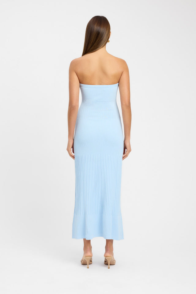 product Serah Strapless Dress Kookai Bodycon Midi Fitted Straight light blue womens-dresses 