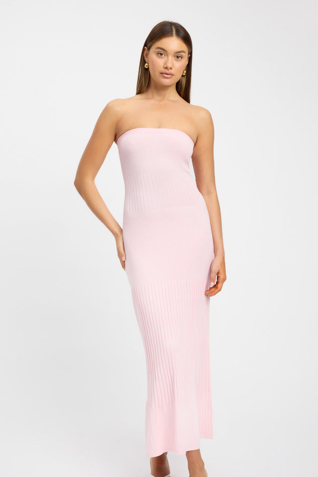 product Serah Strapless Dress Kookai Bodycon Midi Fitted Straight pink womens-dresses 