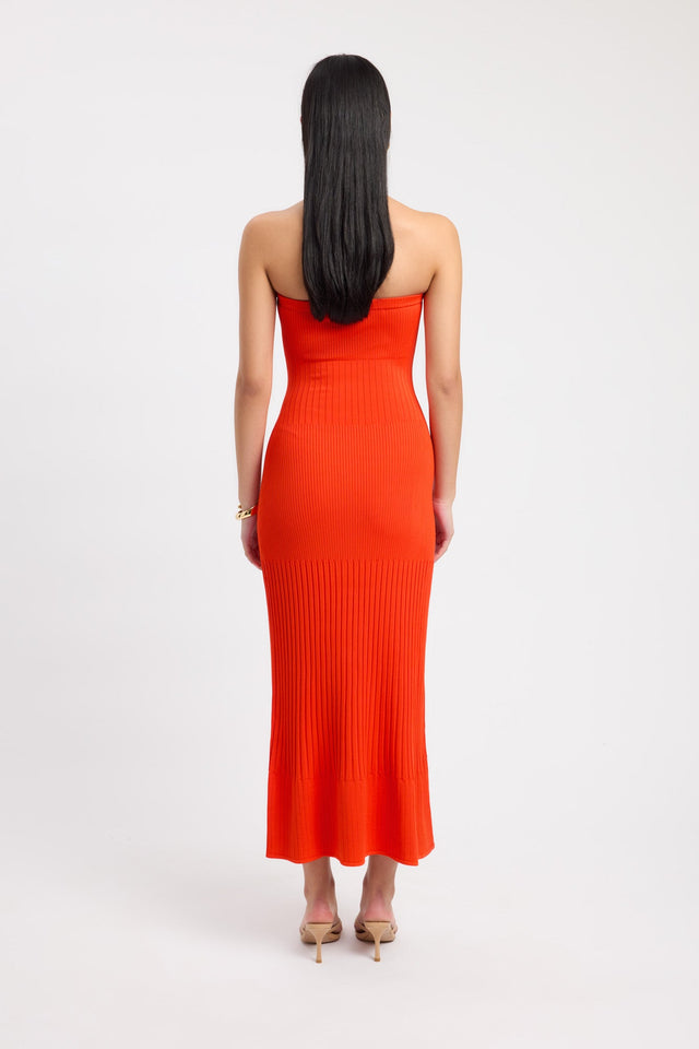 product Serah Strapless Dress Kookai Bodycon Midi Fitted Straight red womens-dresses 