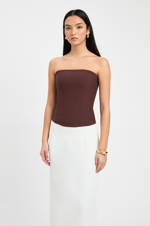 front April Strapless Corset Kookai Fitted Straight Sleeveless Womens-Blouse 