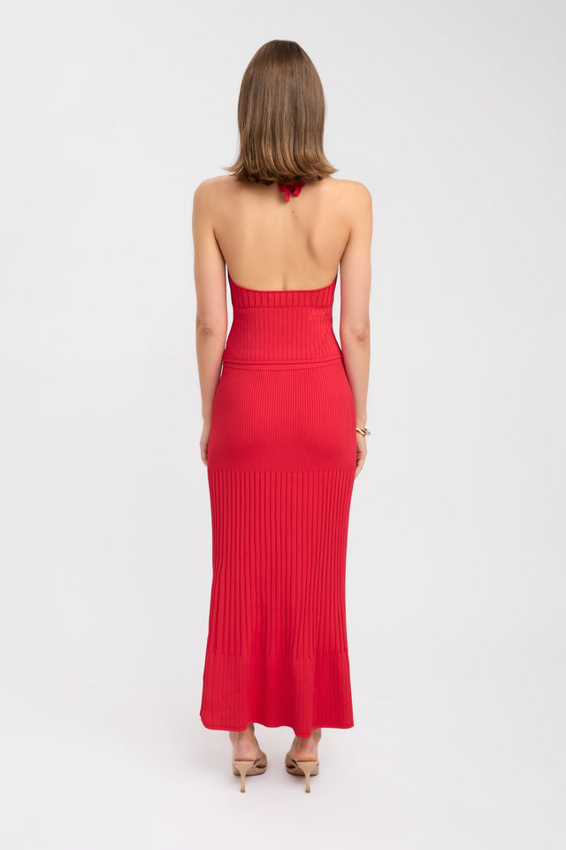 back Serah Maxi Skirt Kookai Straight Maxi red womens-skirts 