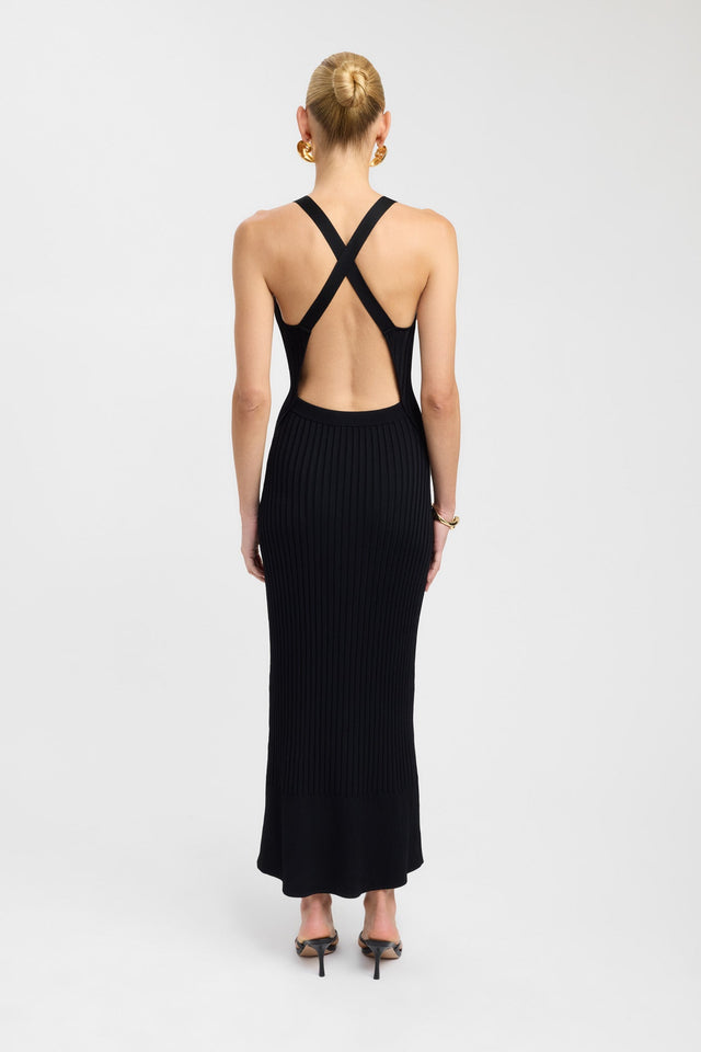 back Serah Cross Back Dress Kookai Bodycon Mini Fitted Roundneck brown womens-dresses 