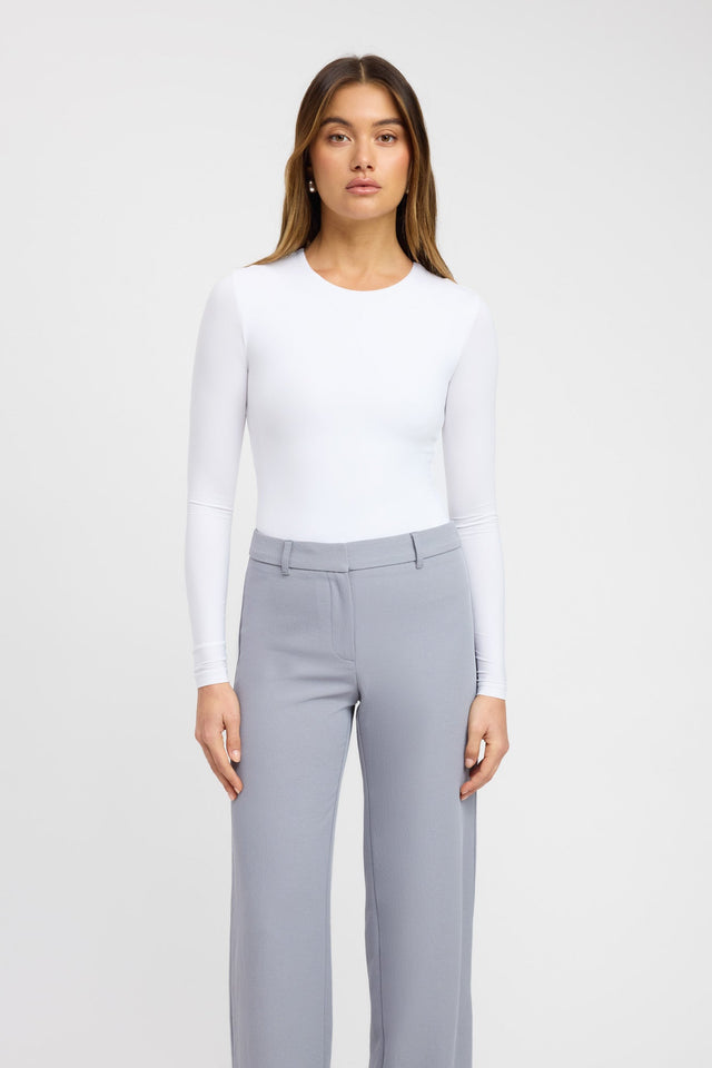 front Elina Long Sleeve Bodysuit Kookai Crew neck black womens-bodysuit 