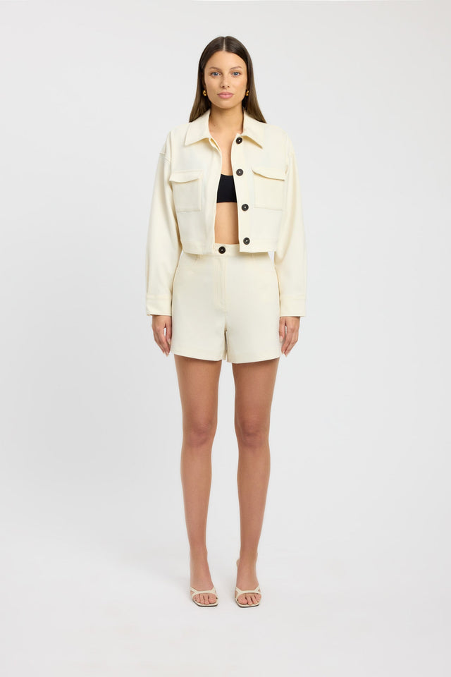 product Berlin Short Kookai High-rise Fitted white womens-shorts 