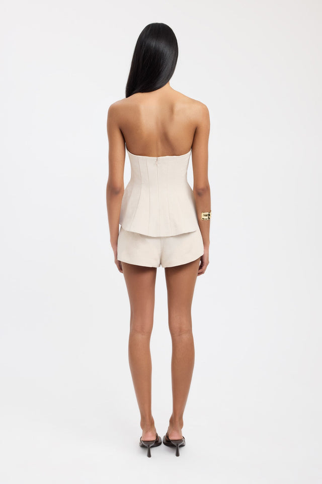 back Oyster Strapless Seam Top Kookai Fitted Straight Sleeveless Womens-Blouse 