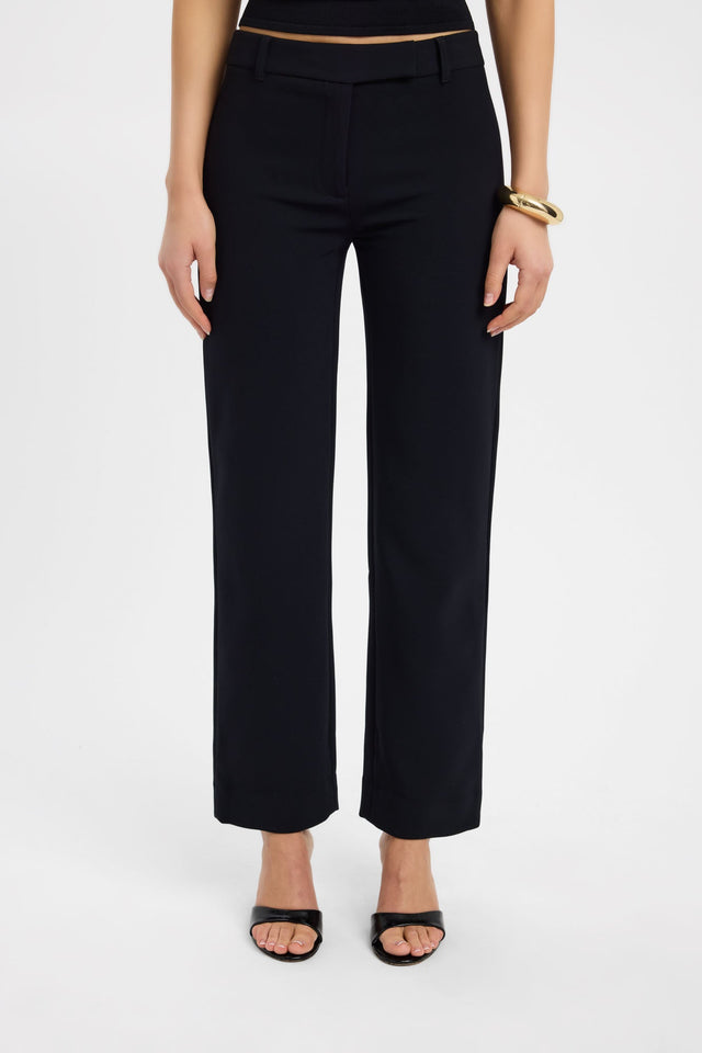 Featuring the Alto Staple Pant womens regular pants with wide-leg high-rise silhouette in black front
