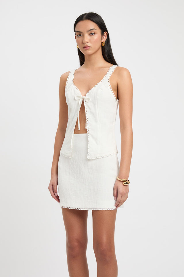 product Hayman Mini Skirt Kookai Frayed Mini white womens-skirts 
