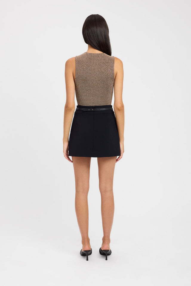 back Serena Top Kookai Fitted Roundneck Sleeveless Womens-Blouse 