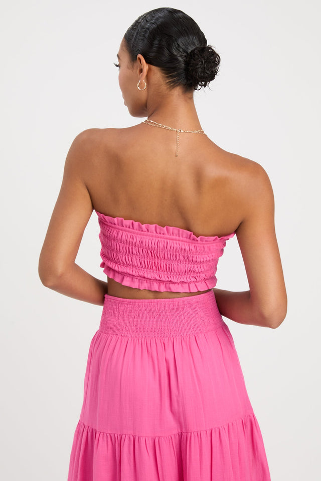 Georgette Strapless Crop