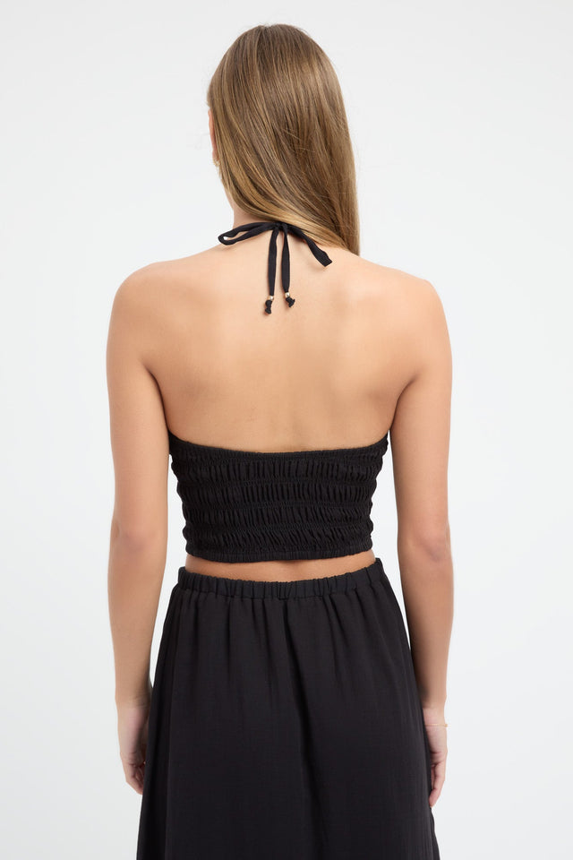 Georgette Shirred Halter
