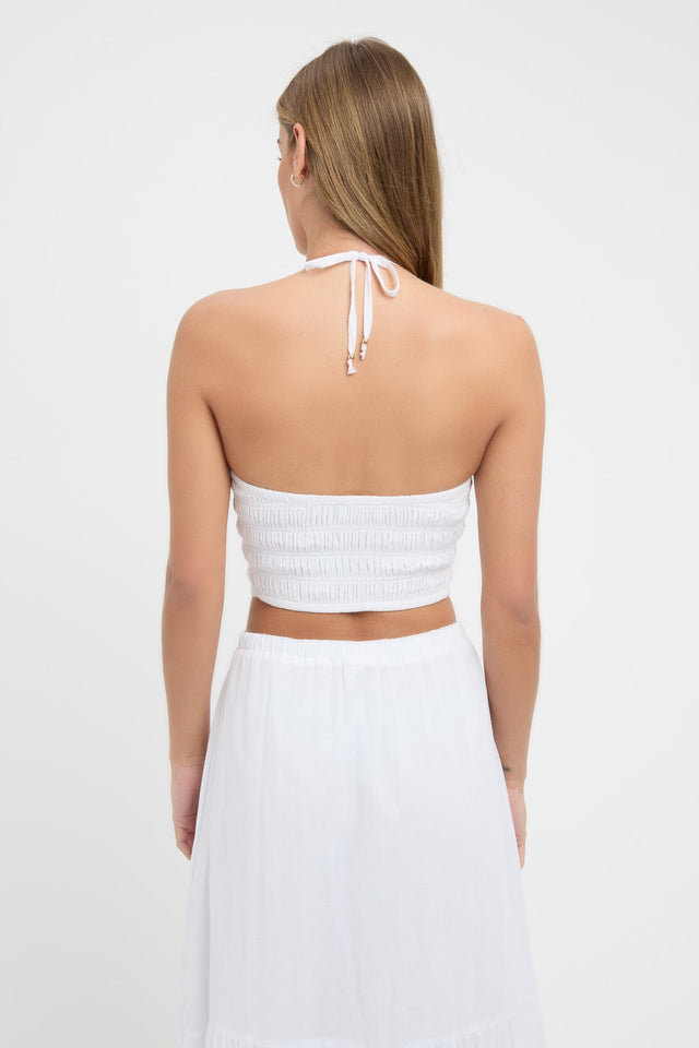 Georgette Shirred Halter