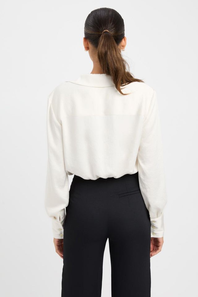 Milan Long Sleeve Shirt Kookai Relaxed V-neck Long sleeve Womens-Blouse 