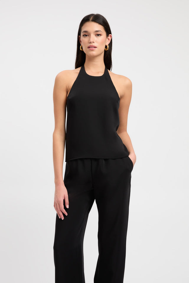front Maria Core Top Kookai Relaxed Thick strap Round black womens-singlets 