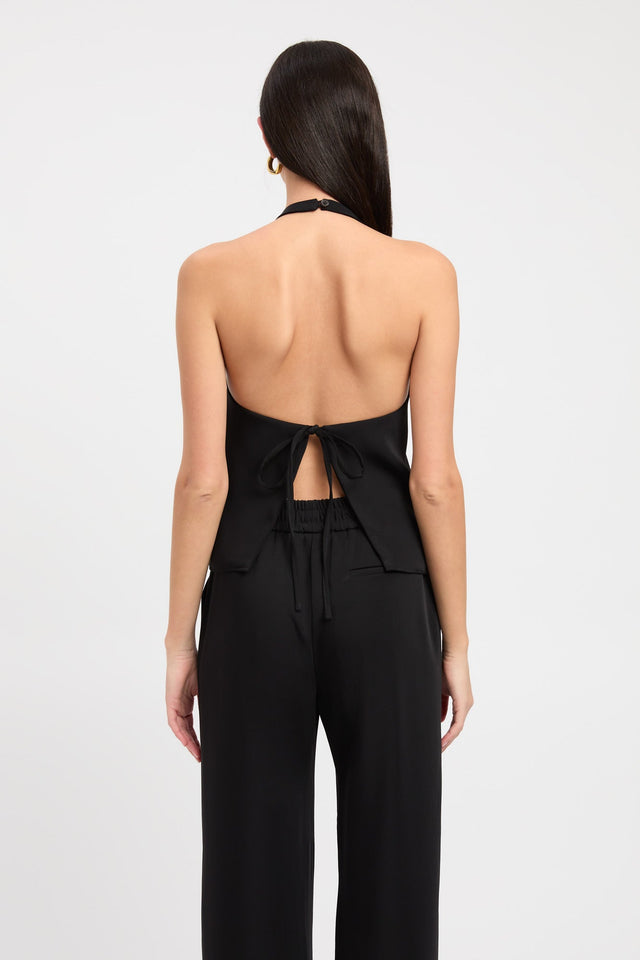back Maria Core Top Kookai Relaxed Thick strap Round black womens-singlets 