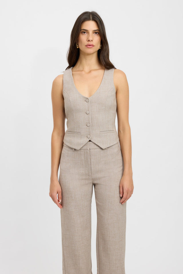 front Darcy Core Vest Kookai Fitted V-neck Sleeveless Womens-Blouse 