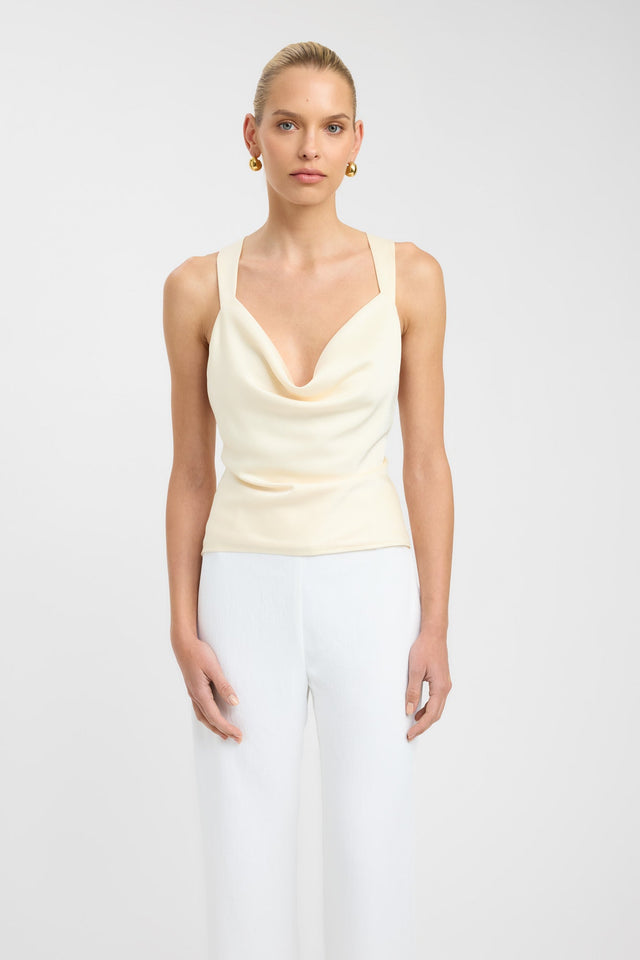 front Palermo Cowl Top Kookai Relaxed Cowlneck Sleeveless Womens-Blouse 