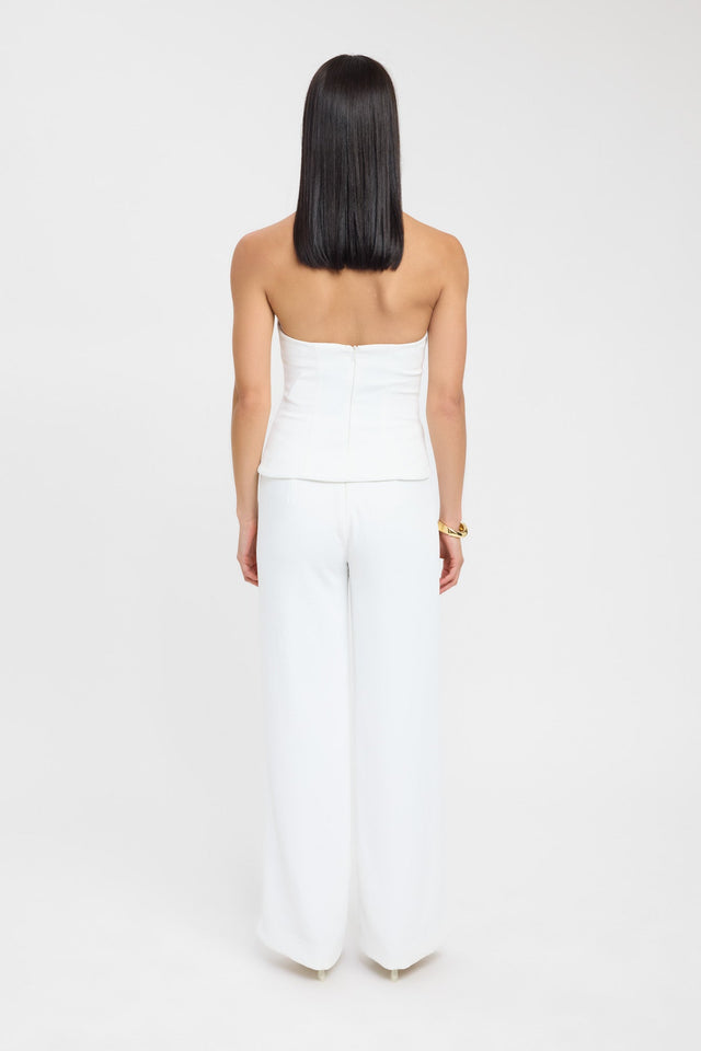 back Oyster Trim Halter Top Kookai Fitted Sleeveless Womens-Blouse 