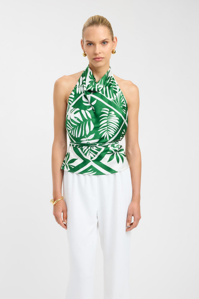 front Taormina Halter Top Kookai Relaxed Cowlneck Sleeveless Womens-Blouse 