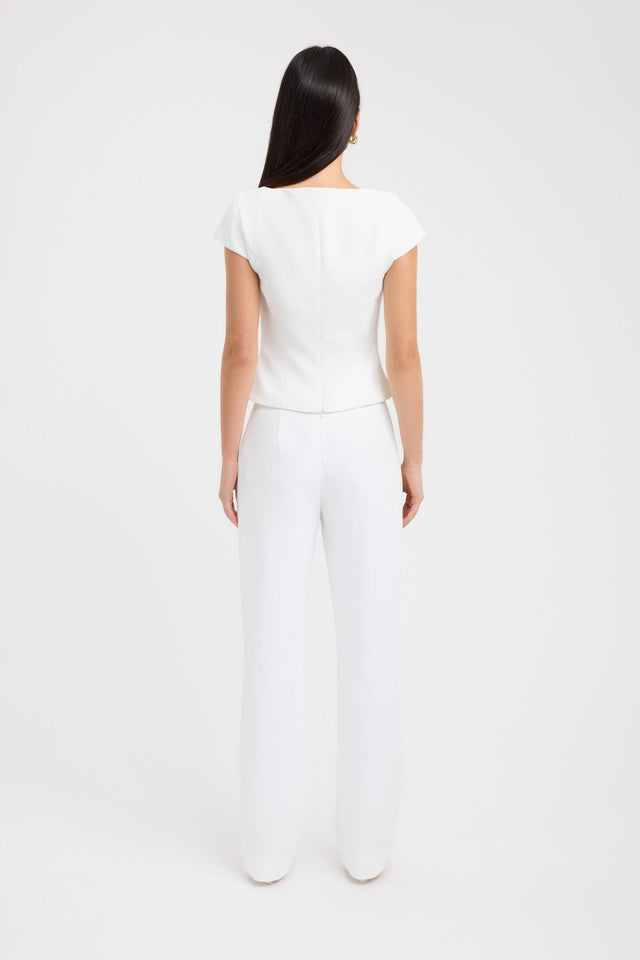 back Oyster Short Sleeve Top Kookai Fitted Sweetheart Short sleeves Womens-Blouse 