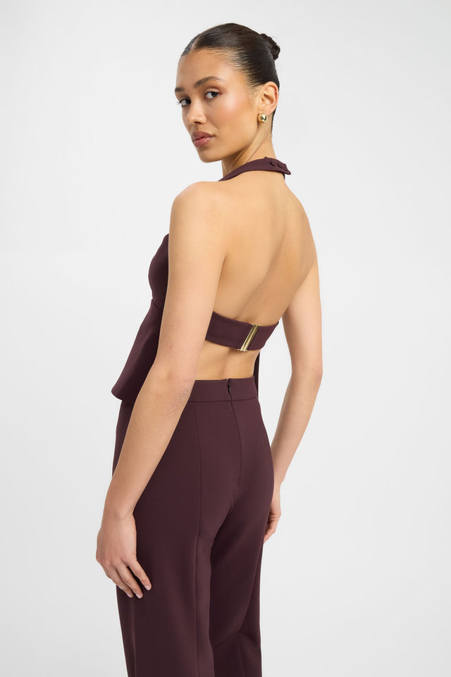 back Alto Halter Top Kookai Fitted Squareneck Sleeveless Womens-Blouse 