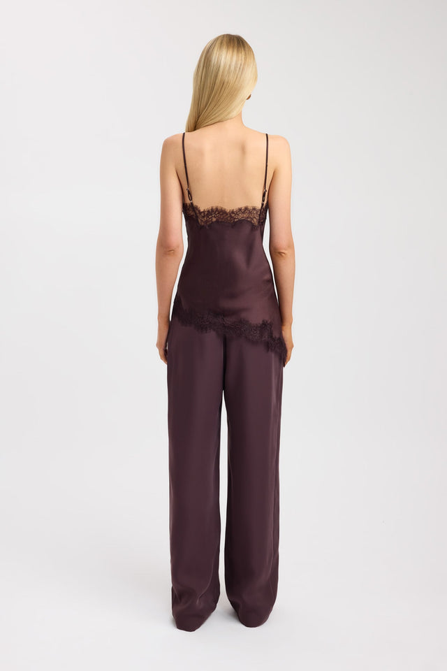 back Palermo Lace Top Kookai Fitted V-neck Sleeveless Womens-Blouse 