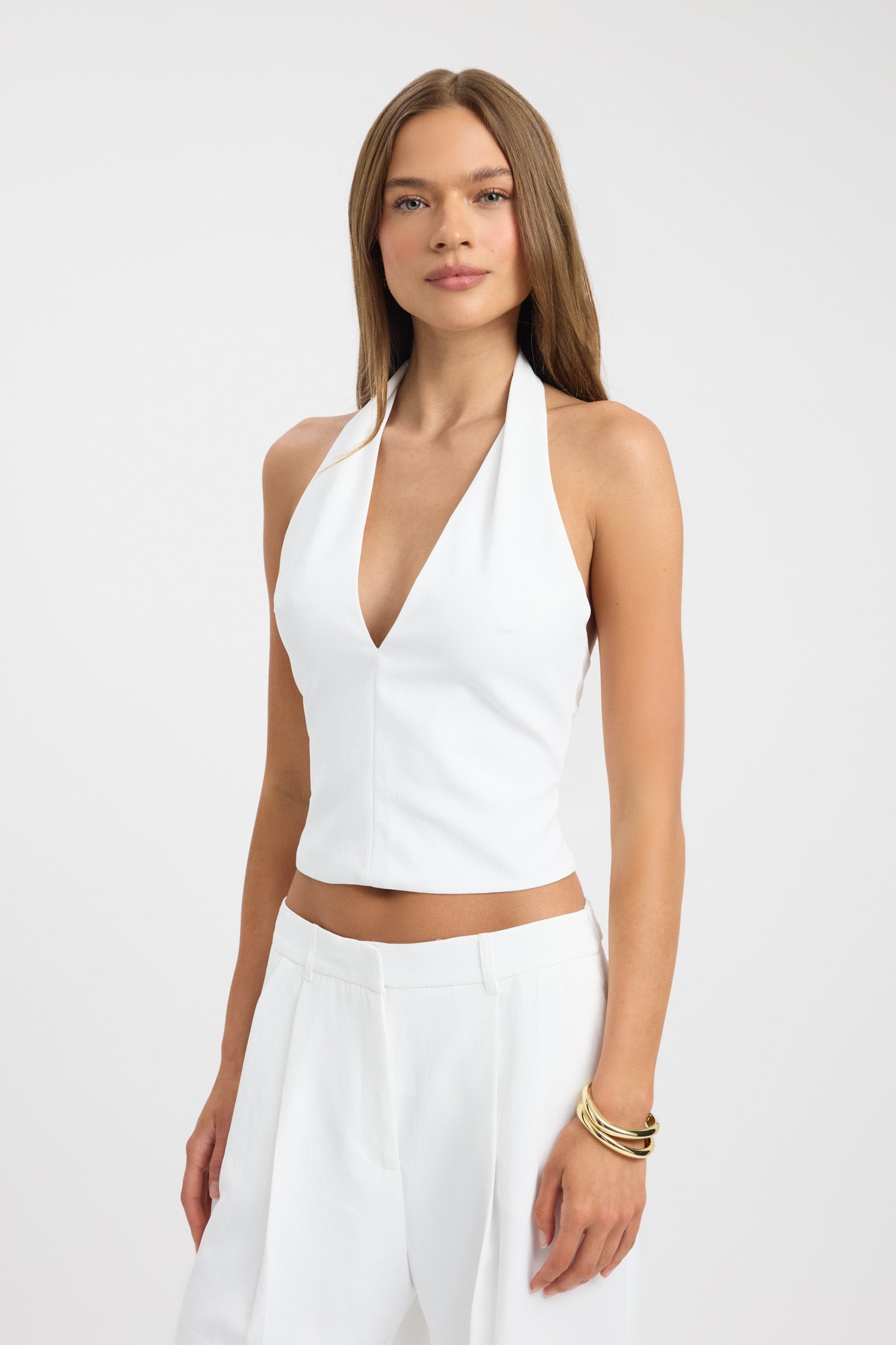 Opal Deep Vee Halter Top – NZ KOOKAÏ