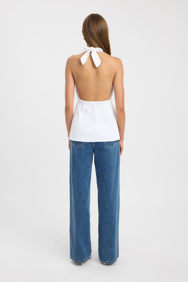 back Solana Plunge Top Kookai Fitted V-neck Sleeveless Womens-Blouse 