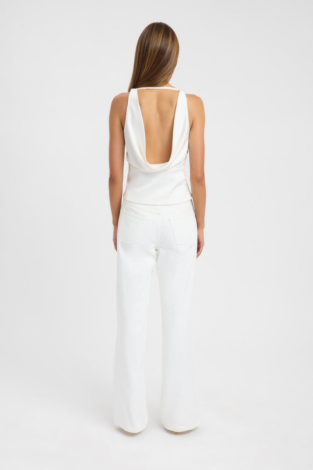 back Palermo Cowl Tank Kookai Fitted Roundneck Sleeveless Womens-Blouse 