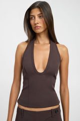 Ariel Scoop Halter Top