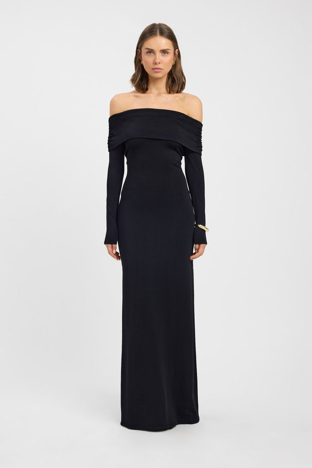front Leah Off Shoulder Dress Kookai Straight Maxi Relaxed Straight womens-dresses 