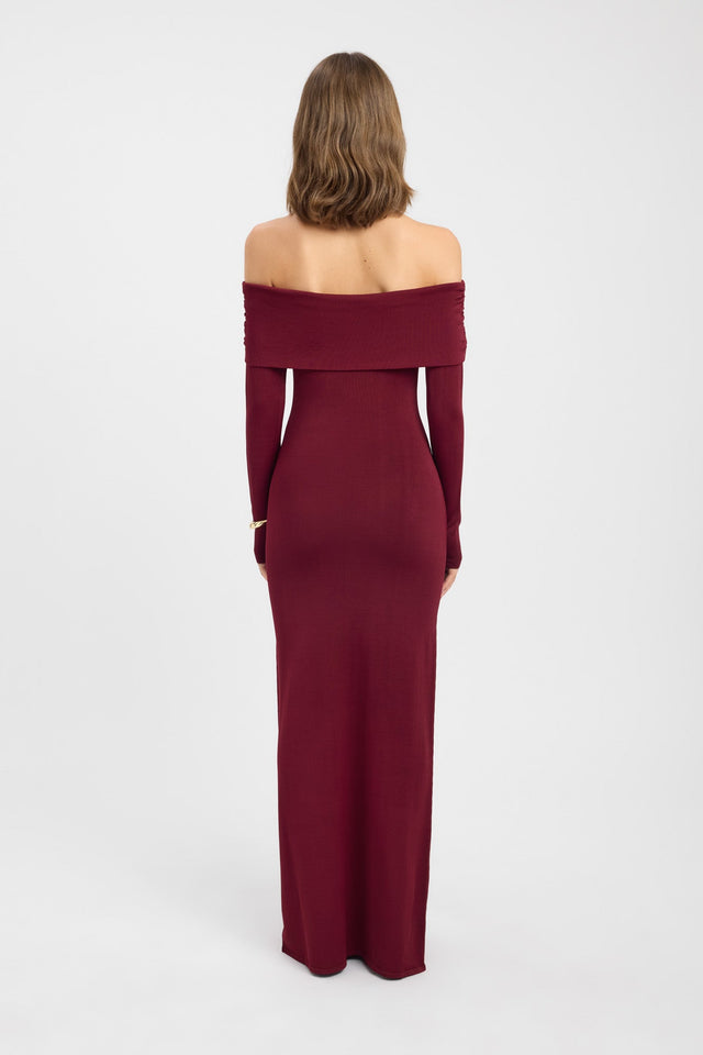 back Leah Off Shoulder Dress Kookai Bodycon Mini Fitted Highneck womens-dresses 