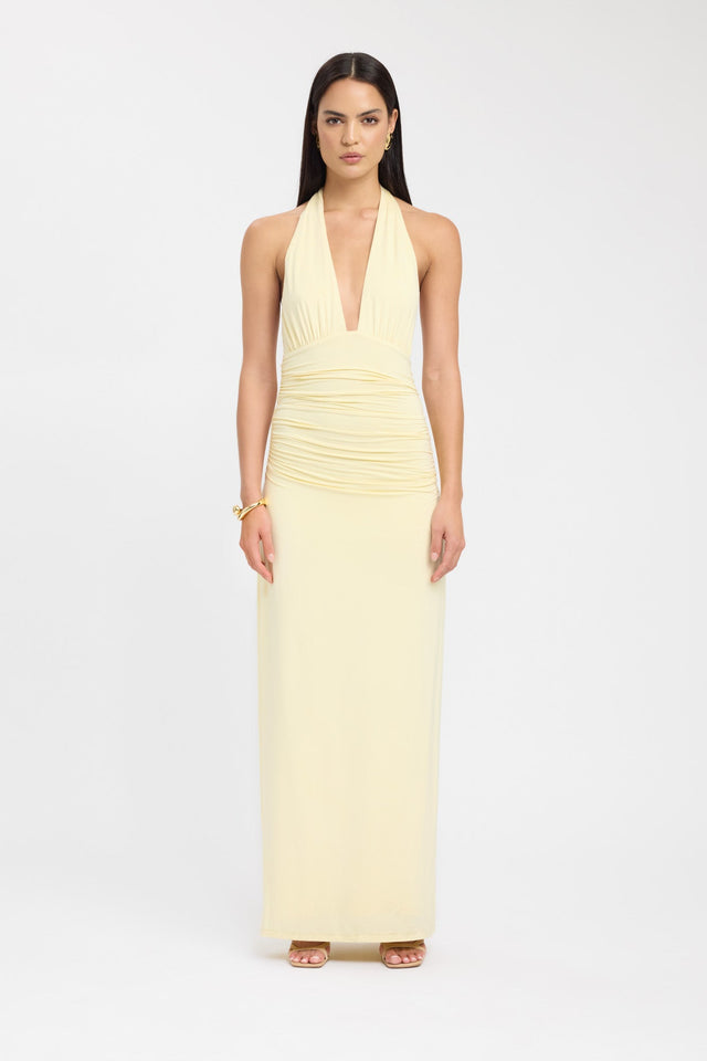product Leni Maxi Dress Kookai Bodycon Maxi Fitted Plungeneck yellow womens-dresses 