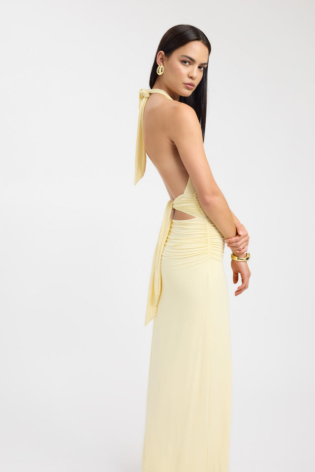 product Leni Maxi Dress Kookai Bodycon Maxi Fitted Plungeneck yellow womens-dresses 