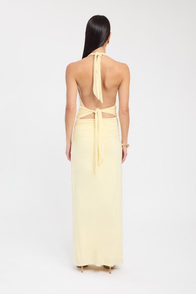 product Leni Maxi Dress Kookai Bodycon Maxi Fitted Plungeneck yellow womens-dresses 