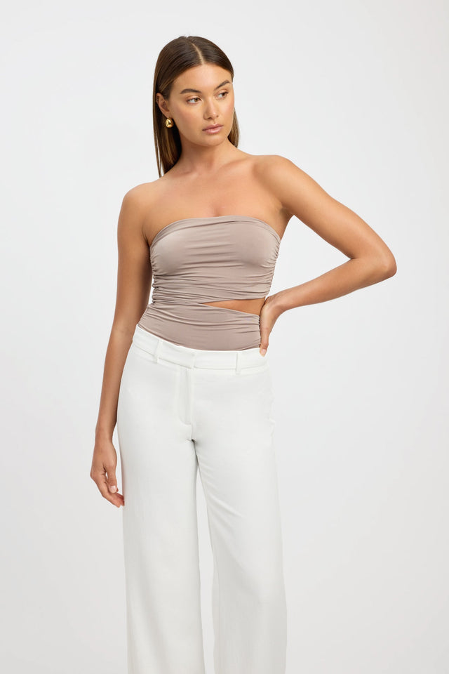 front Cece Strapless Top Kookai Fitted Straight Sleeveless Womens-Blouse 