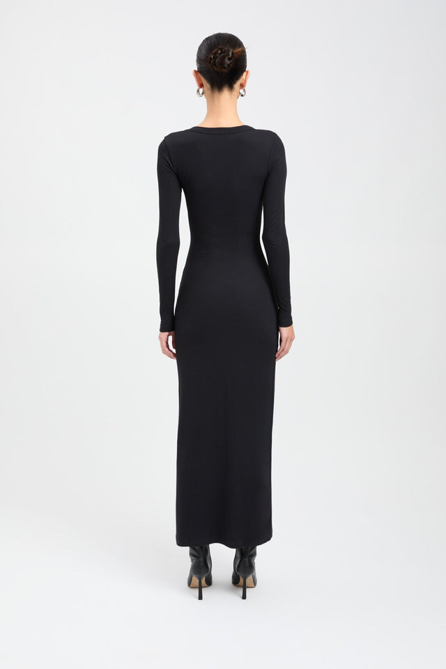 product Sophie Long Sleeve Maxi Dress Kookai Bodycon Maxi Fitted Scoopneck black womens-dresses 