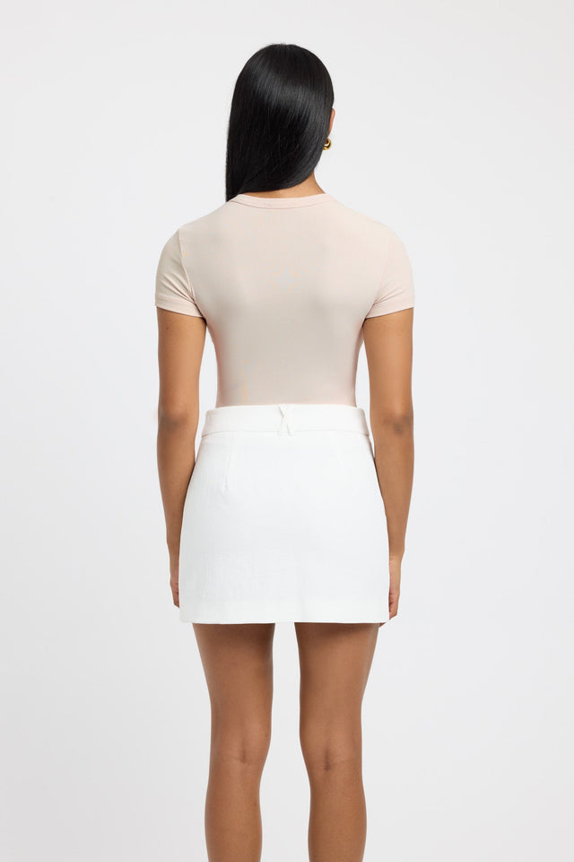 front Kendall Tee Kookai Fitted Highneck Short sleeves Womens-Blouse 